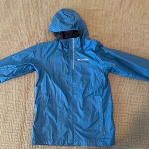 Blue columnbia youth rain jacket, Medium